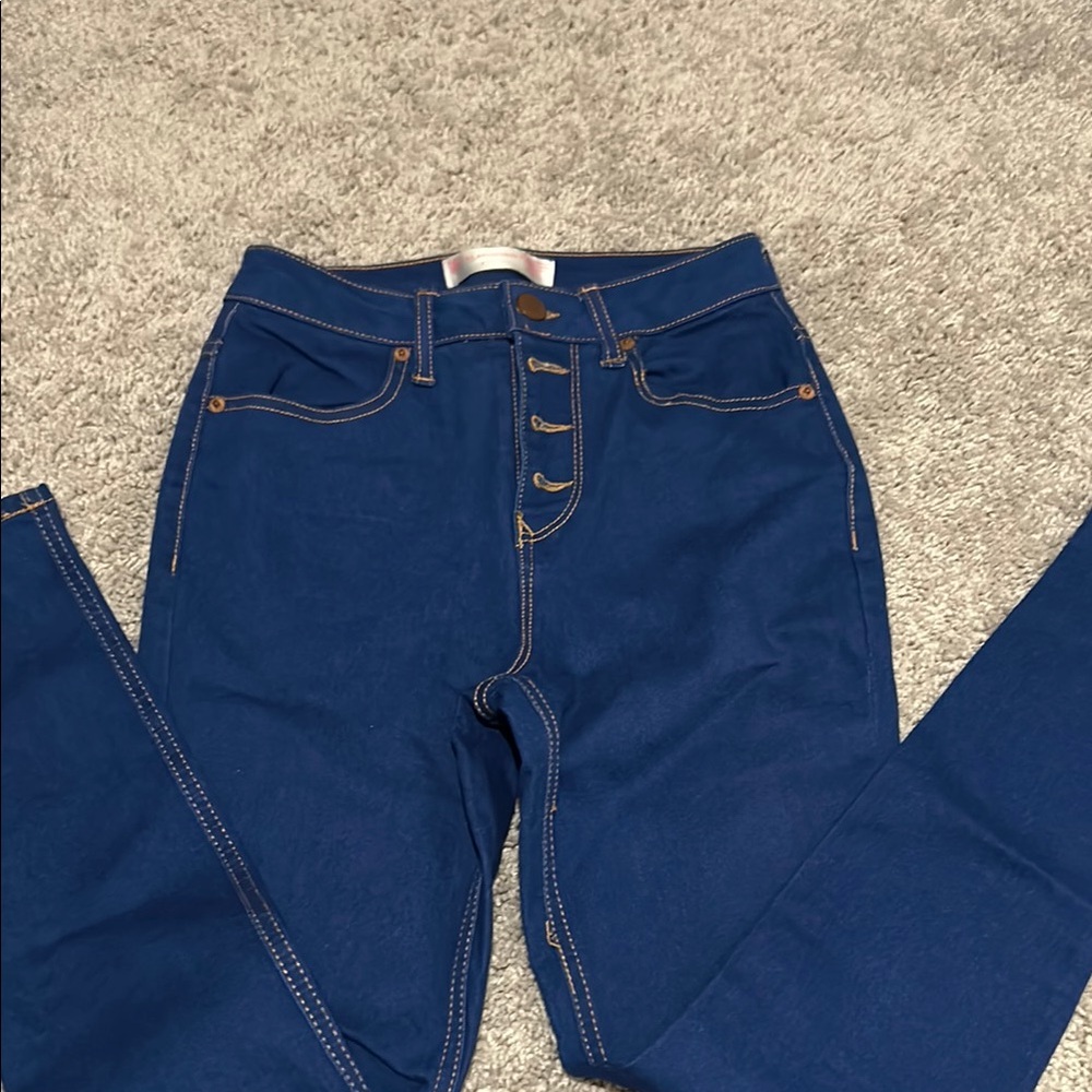 High-Waisted Blue Denim Jeans